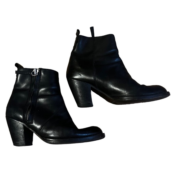 Acne Pistol Black Leather Boots Size 37 - Picture 1 of 8